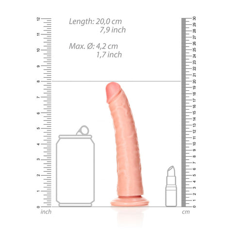REALROCK Realistic Slim Dildo with Suction Cup - 18 cm (7'') Dong Dongs Realistic