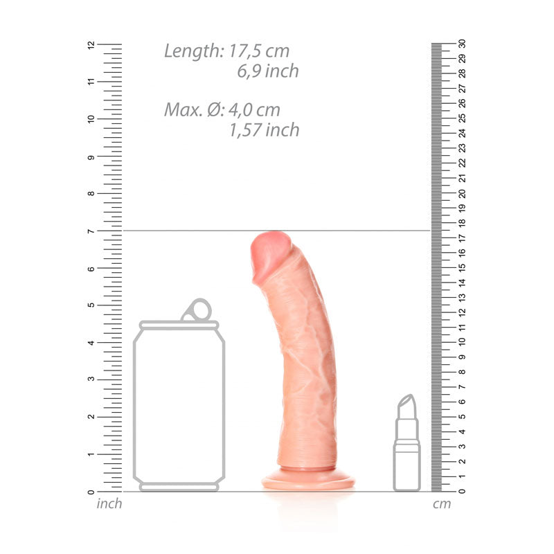 RealRock Realistic Curved Dildo with Suction Cup – 15.5 cm Length 3.5 cm Diameter Dong > Dildos > Realistic Dildos