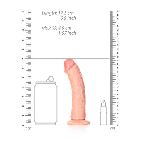 RealRock Realistic Curved Dildo with Suction Cup – 15.5 cm Length 3.5 cm Diameter Dong > Dildos > Realistic Dildos