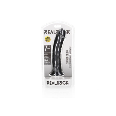Realrock Realistic Regular Curved Dildo with Suction Cup 18 cm 7 Inch Dong Dongs Realistic