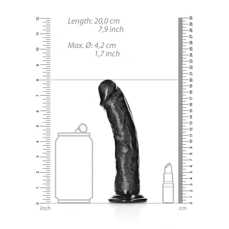 Realrock Realistic Regular Curved Dildo with Suction Cup 18 cm 7 Inch Dong Dongs Realistic