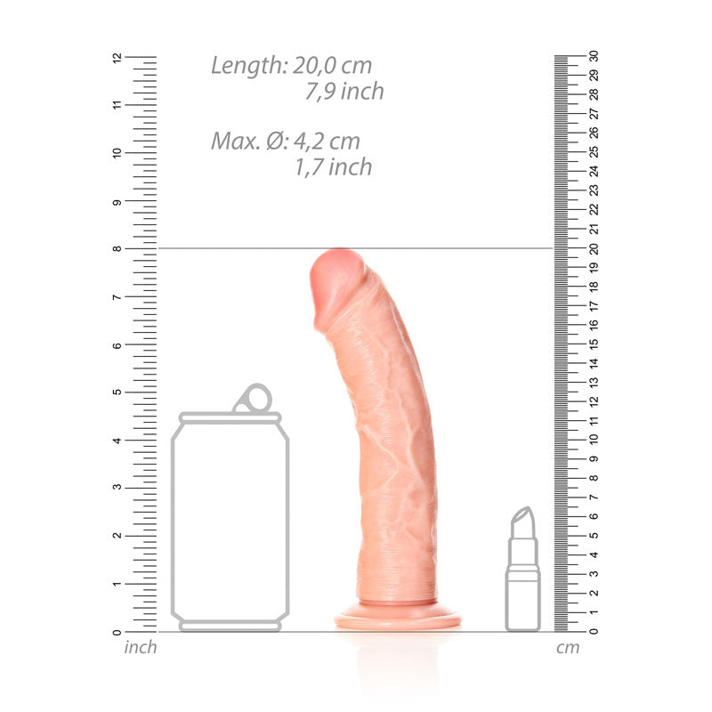 REALROCK Realistic Curved Dildo with Suction Cup - 18 cm (7 inch) Dongs Realistic