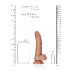 REALROCK Realistic Curved Dong with Balls 15.5 cm Tan 6 Inches DONGS