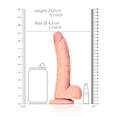 REALROCK Realistic Curved Dong with Balls 20.5 cm (8 Inch) DONGS