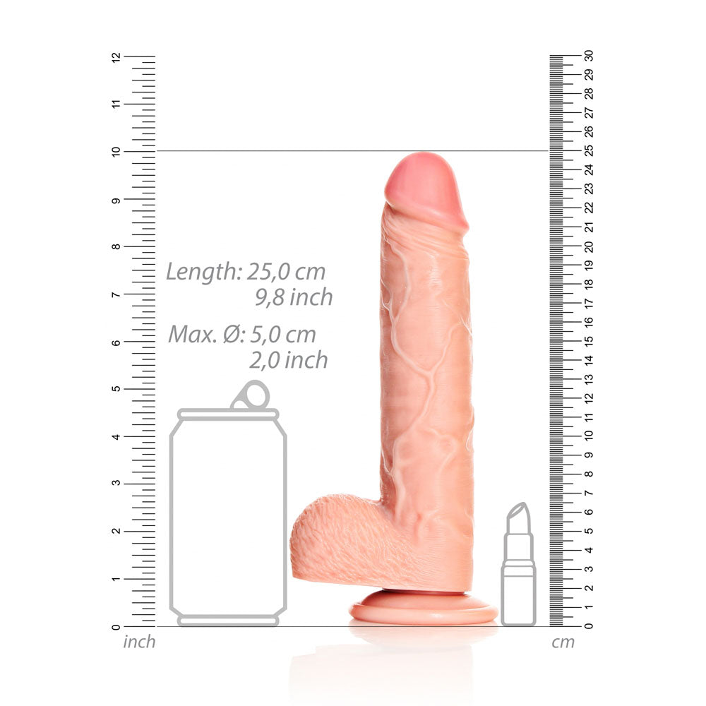 REALROCK 23 cm Straight Realistic Dildo with Balls - 9 Inch Dong > Dildos > Large Dildos