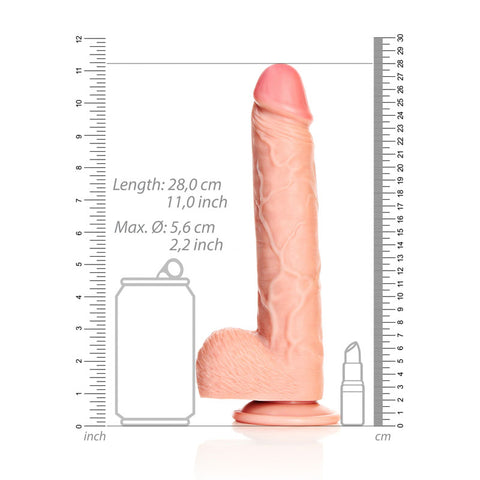 REALROCK 25.5 cm Straight Realistic Dildo with Balls for Pleasure Dongs Realistic