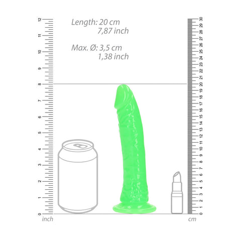 REALROCK 18 cm Glow in the Dark Slim Neon Dong 7 Inch DONGS