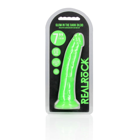 REALROCK 18 cm Glow in the Dark Slim Neon Dong 7 Inch DONGS