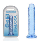 RealRock 15.5 cm Straight Clear Dildo – Transparent 6 Inch Dong Blue > Dildos > Slim Dildos
