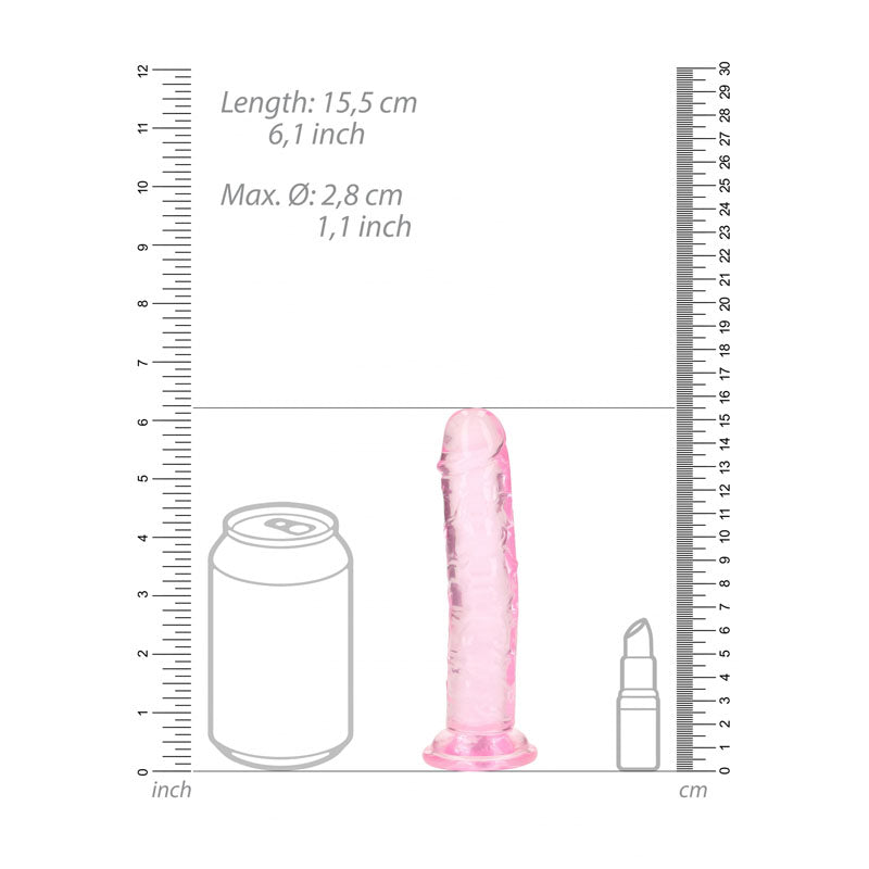 Realrock 15.5 cm Straight (Crystal Clear) Dildo > Dildos > Realistic Dildos