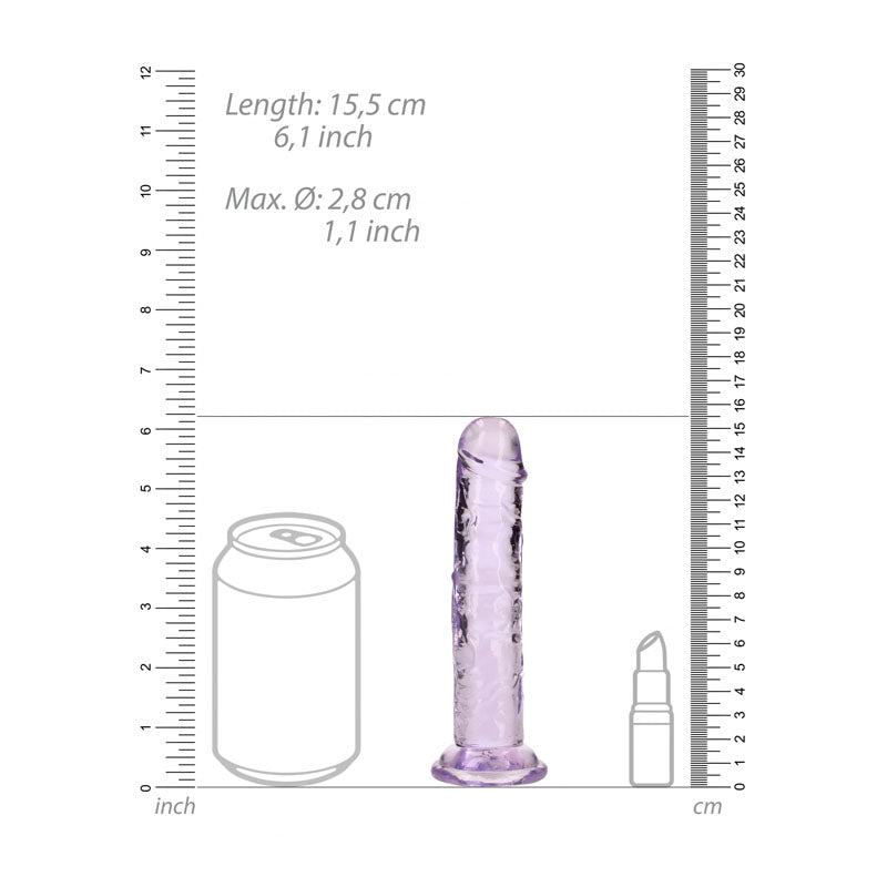 RealRock 15.5 cm Straight Crystal Clear Dildo – 15.5 cm Dong > Dildos > Slim Dildos