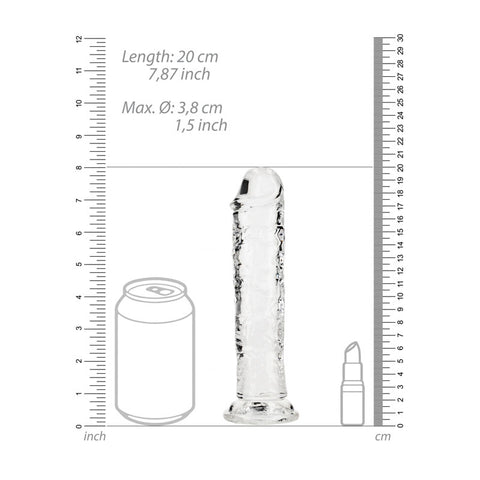 REALROCK 18 cm Straight Dildo - Clear - Clear 18 cm (7'') Dong DONGS