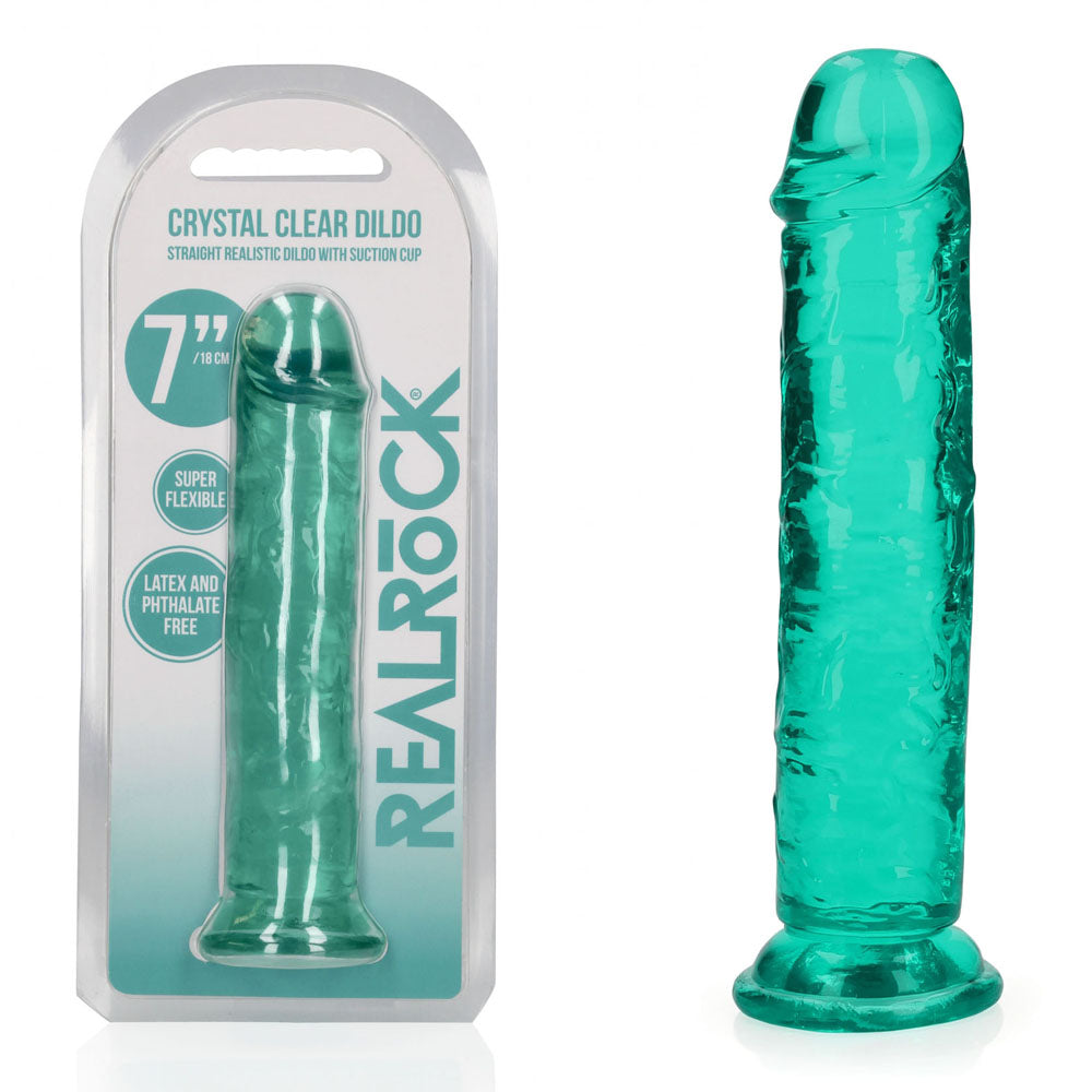 RealRock 18 cm Straight Dildo – Clear 7 Inch Dildo Turquoise > Dildos > Realistic Dildos Main image