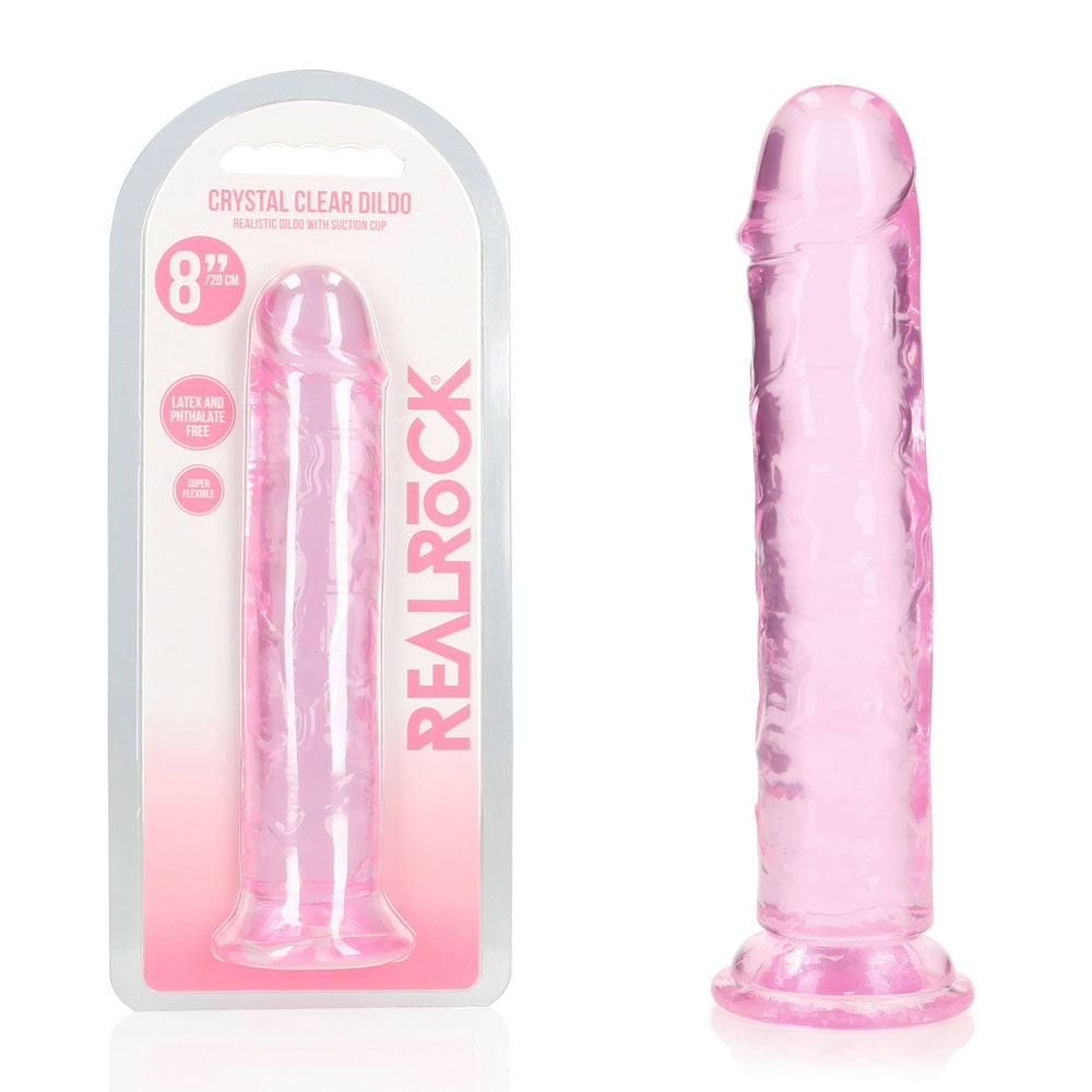 Realrock 20 cm Straight Dildo – Clear 20 cm Dildo Pink > Dildos > Realistic Dildos Main image