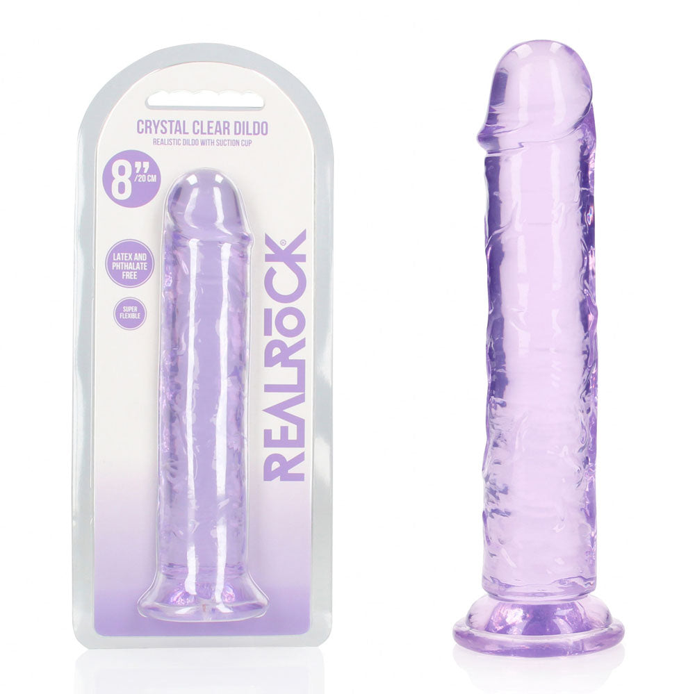 RealRock Crystal Clear Straight Dildo 8 Inch