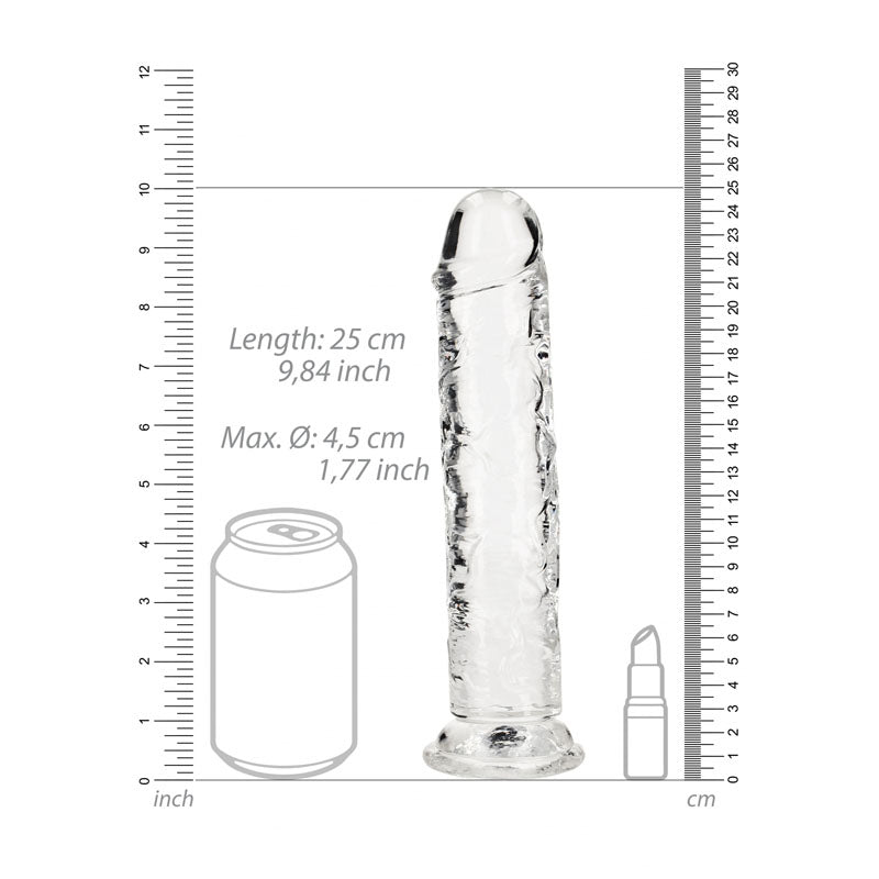 RealRock Crystal Clear Straight Dildo 9 Inch