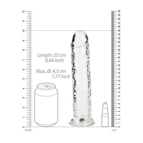 REALROCK Crystal Clear 25 cm Straight Dildo > Dildos > Realistic Dildos