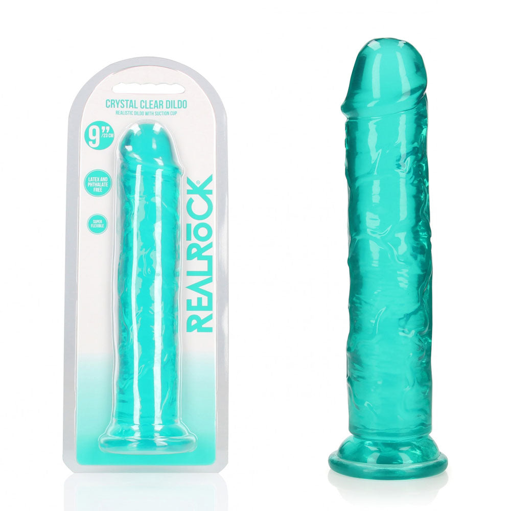 RealRock 25 cm Straight Crystal Clear Dildo Turquoise > Dildos > Realistic Dildos Main image