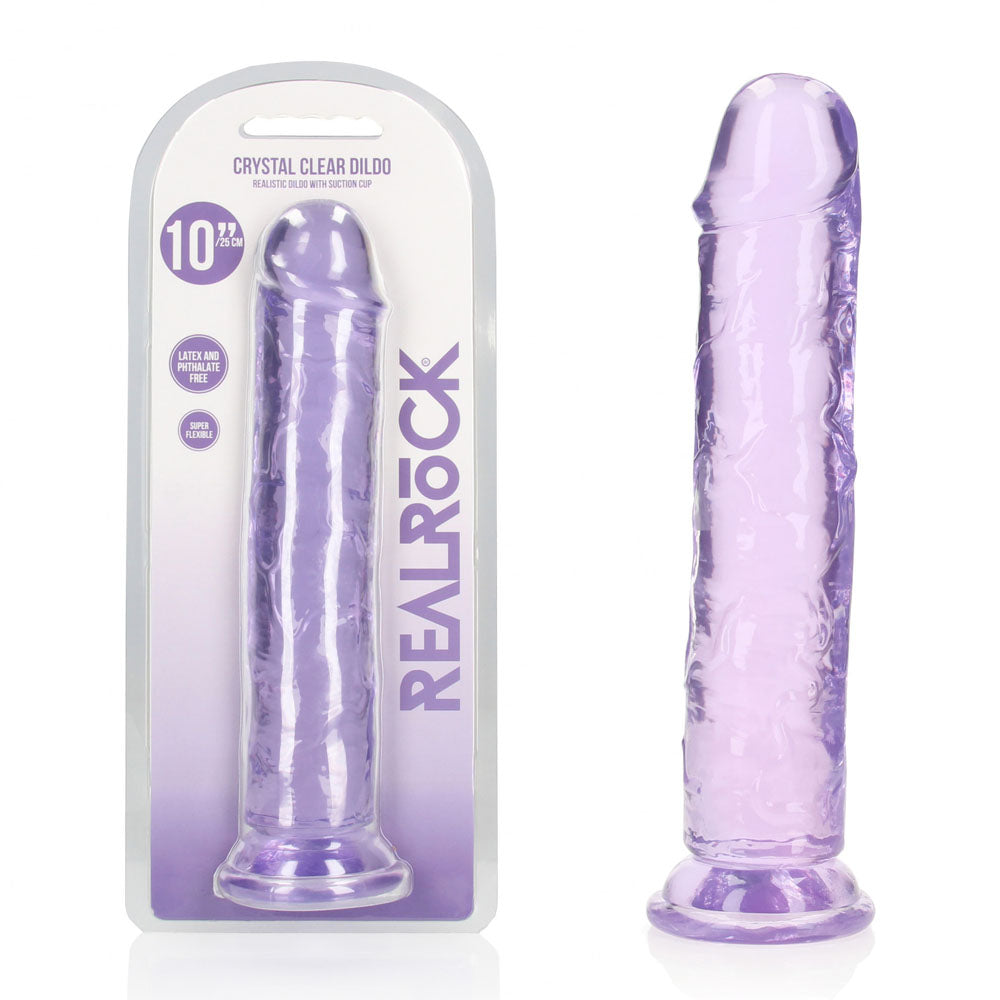 RealRock 28 cm Straight Dildo – Clear 28 cm Dildo Purple > Dildos > Oversized Toys