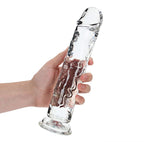 Realrock 28 cm Straight Clear Silicone Dildo Phthalate-Free Non-Porous TPE Adult Toy > Dildos > Large Dildos