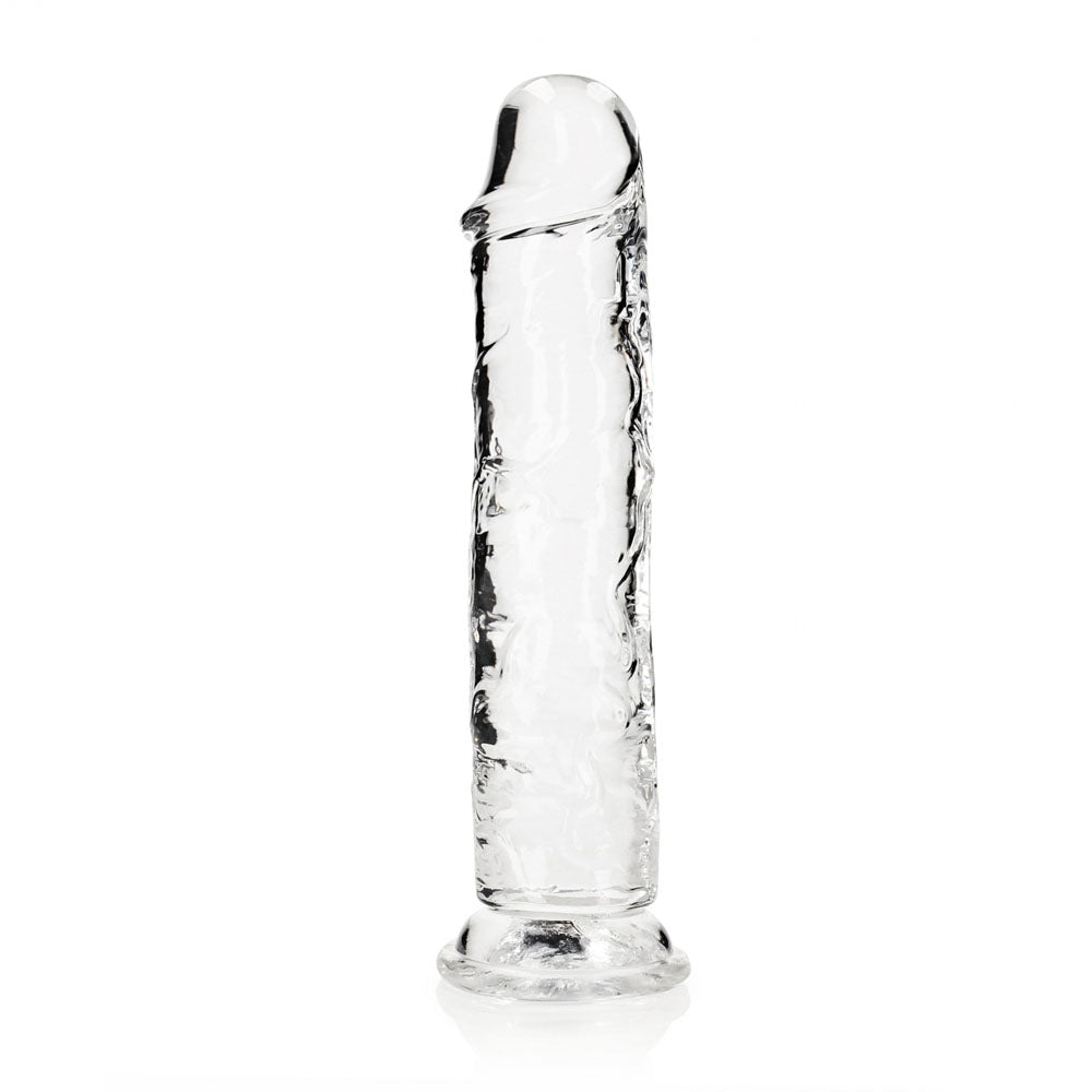 Realrock 28 cm Straight Clear Silicone Dildo Phthalate-Free Non-Porous TPE Adult Toy > Dildos > Large Dildos