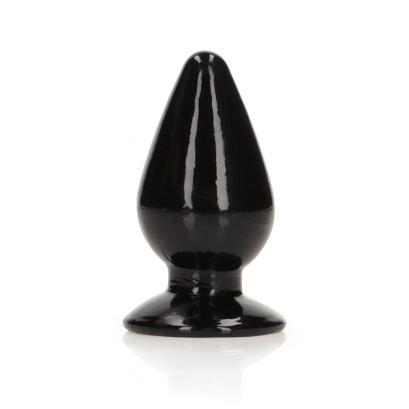 Realrock Crystal Clear 9 cm Suction Cup Anal Plug Black > Anal Range > Butt Plugs Main image