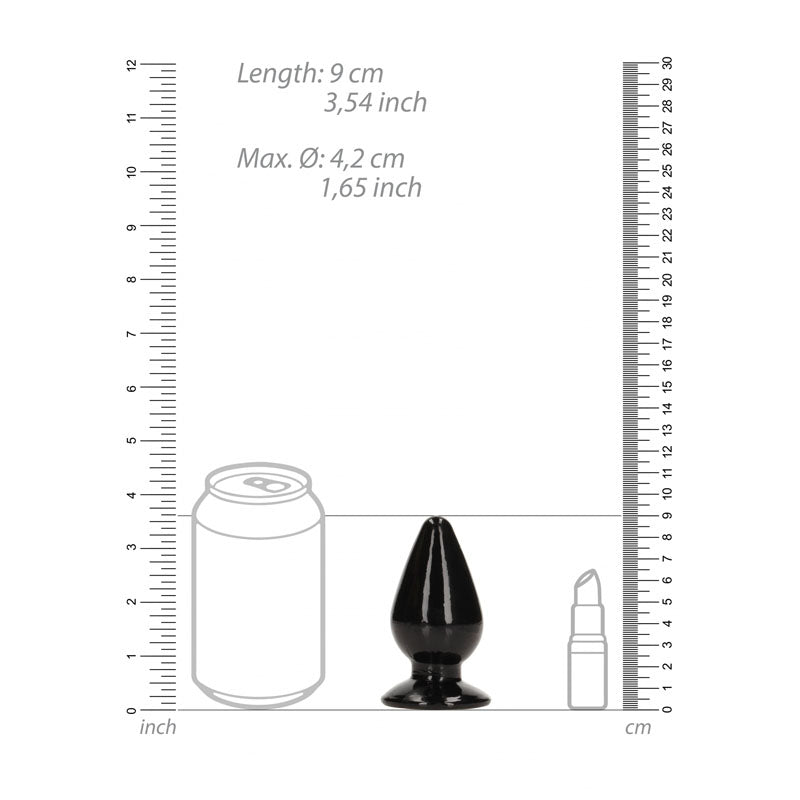 RealRock Crystal Clear 9 cm Suction Cup Butt Plug > Anal Range > Butt Plugs