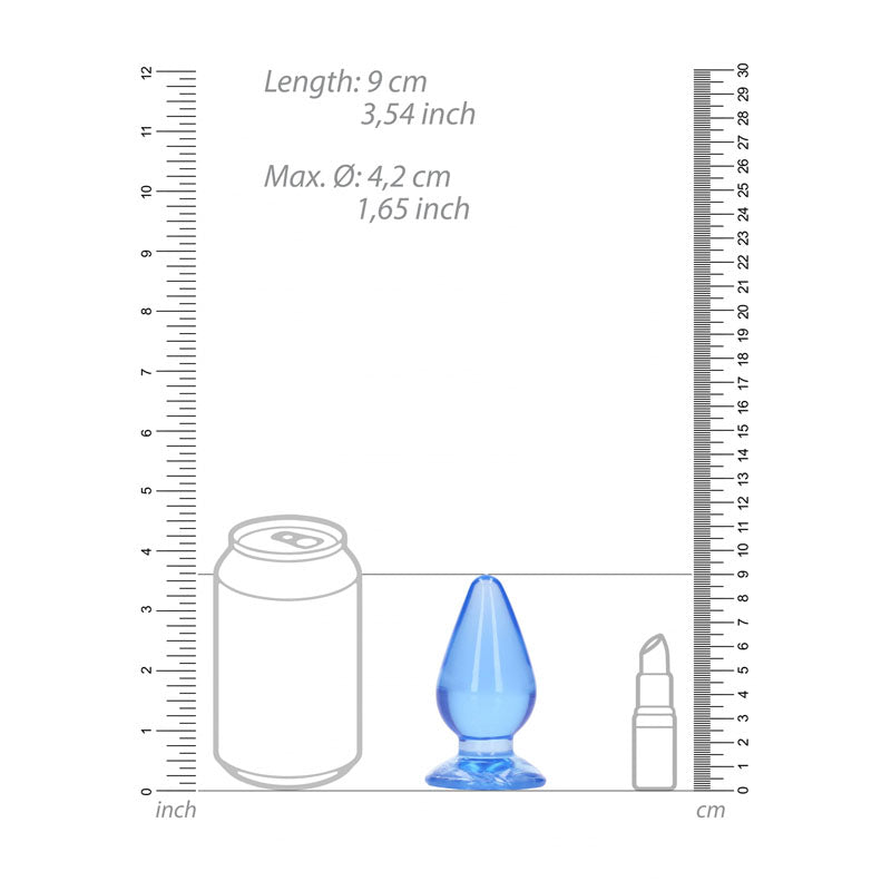 RealRock Crystal Clear 9 cm Suction Cup Butt Plug > Anal Range > Butt Plugs