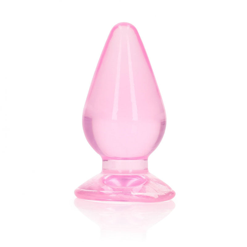 RealRock Crystal Clear 9 cm Suction Cup Butt Plug Pink > Anal Range > Butt Plugs Main image
