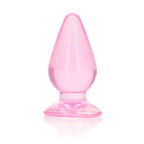RealRock Crystal Clear 9 cm Suction Cup Butt Plug Pink > Anal Range > Butt Plugs