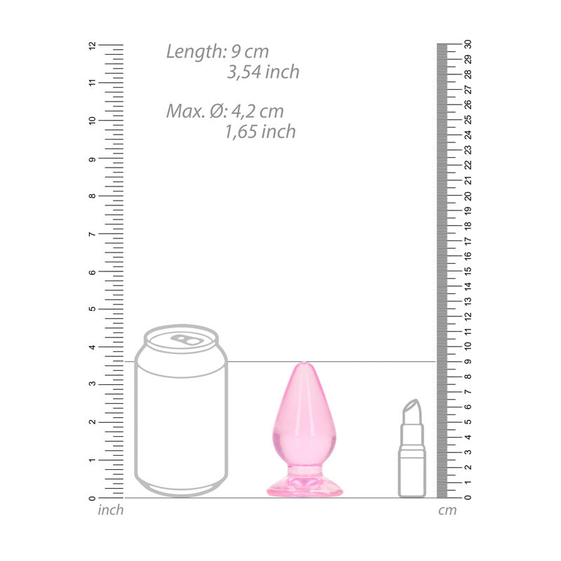 RealRock Crystal Clear 9 cm Suction Cup Butt Plug > Anal Range > Butt Plugs