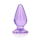 Realrock Crystal Clear 9 cm Suction Cup Anal Plug Purple > Anal Range > Butt Plugs