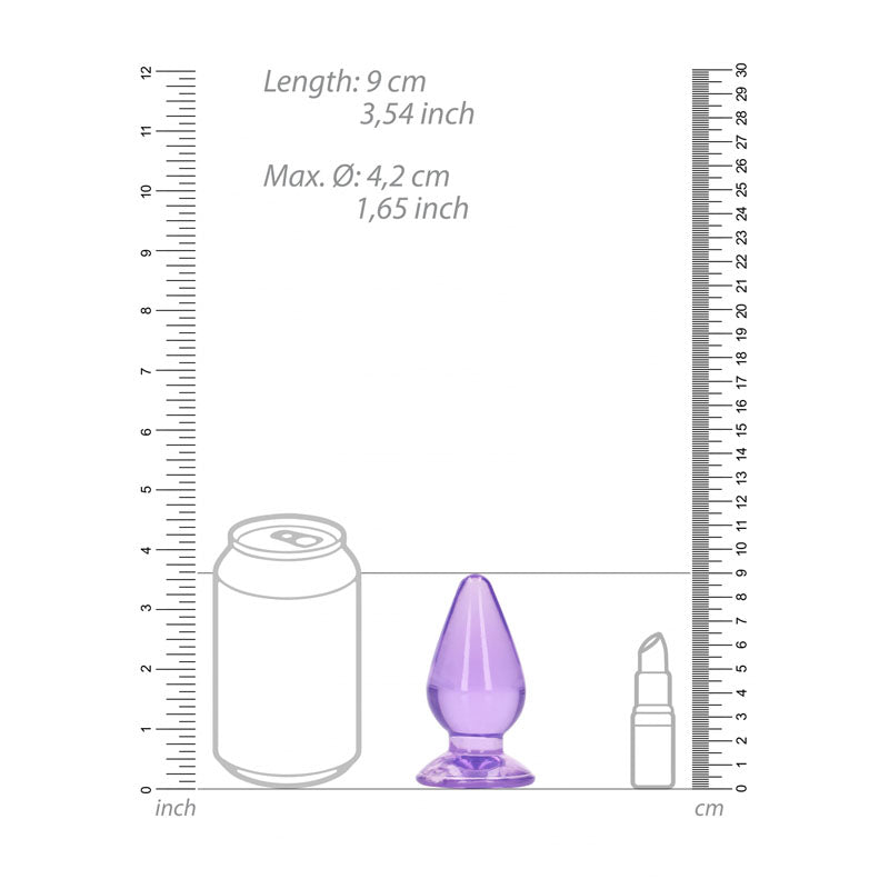 Realrock Crystal Clear 9 cm Suction Cup Anal Plug > Anal Range > Butt Plugs