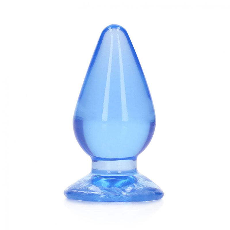 Realrock Crystal Clear 11.5 cm Suction Cup Butt Plug Blue > Anal Range > Butt Plugs Main image