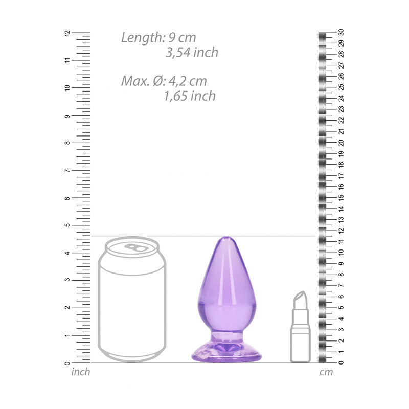 Realrock Crystal Clear 11.5 cm Suction Cup Butt Plug > Anal Range > Butt Plugs