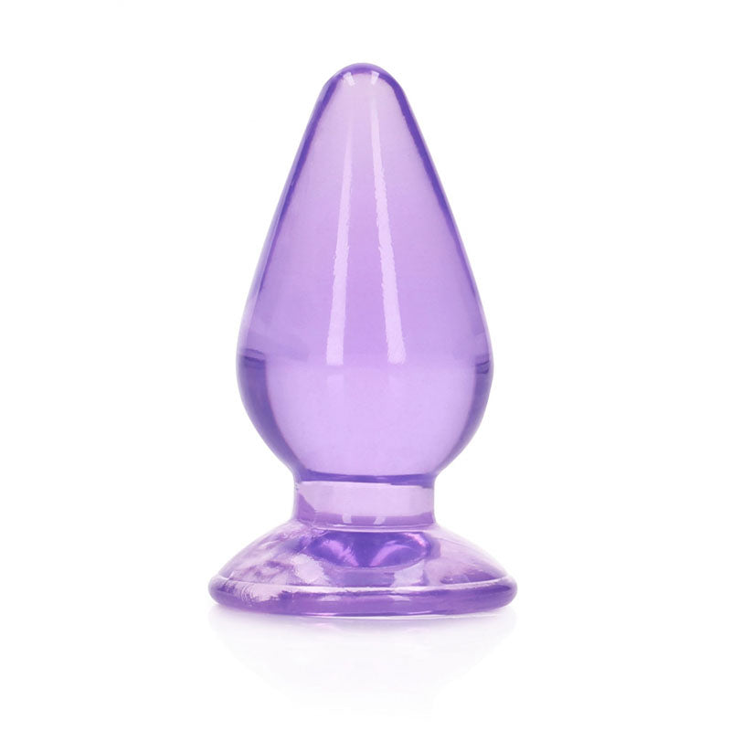 Realrock Crystal Clear 11.5 cm Suction Cup Butt Plug Purple > Anal Range > Butt Plugs