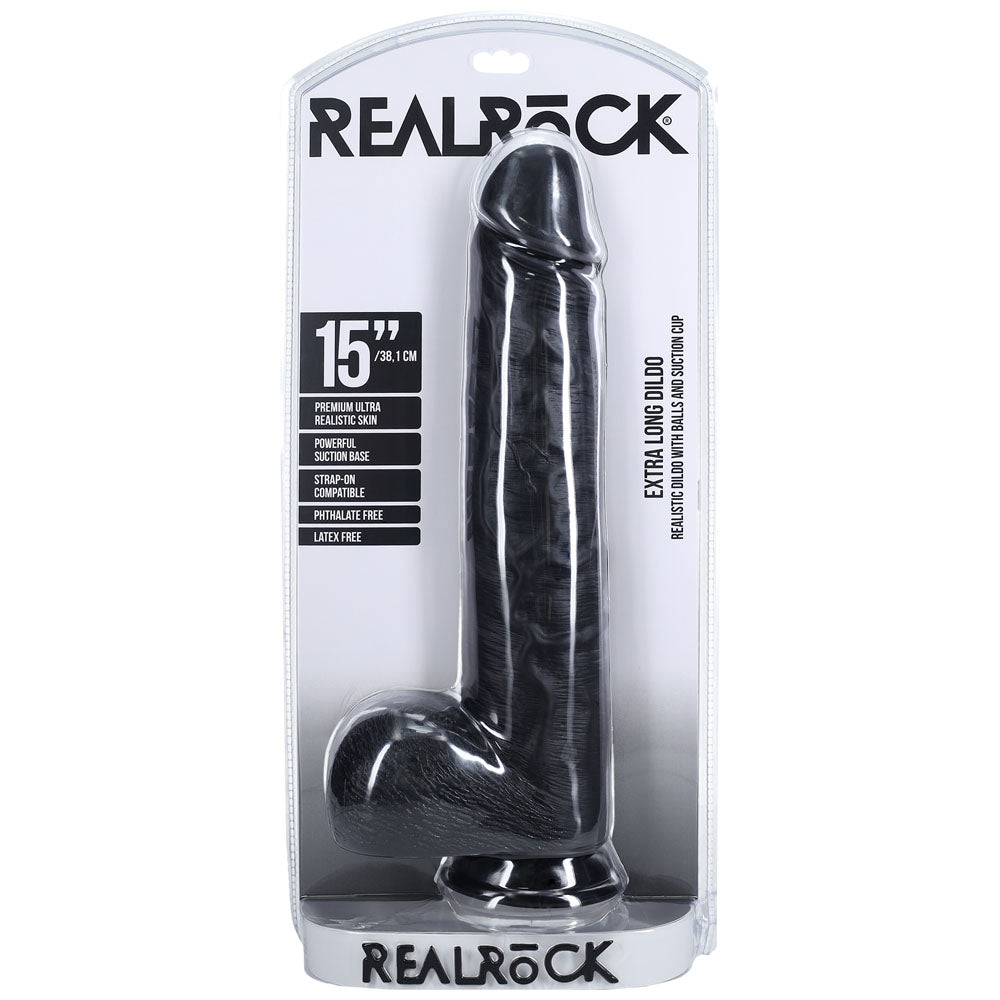 RealRock 38cm Extra Long Dildo with Balls – 15 Inch Dildo > Dildos > Oversized Toys