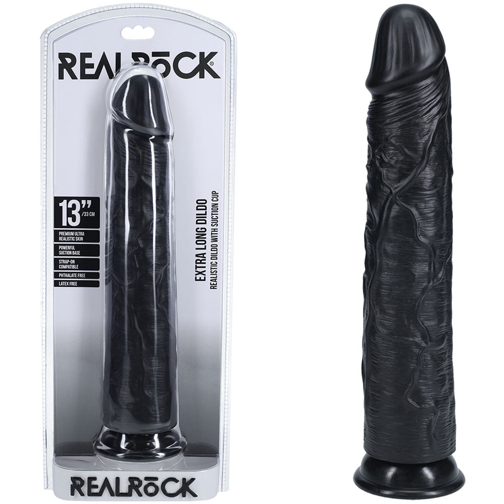 RealRock (33 cm) Extra Long Firm Dildo Black > Dildos > Oversized Toys Main image