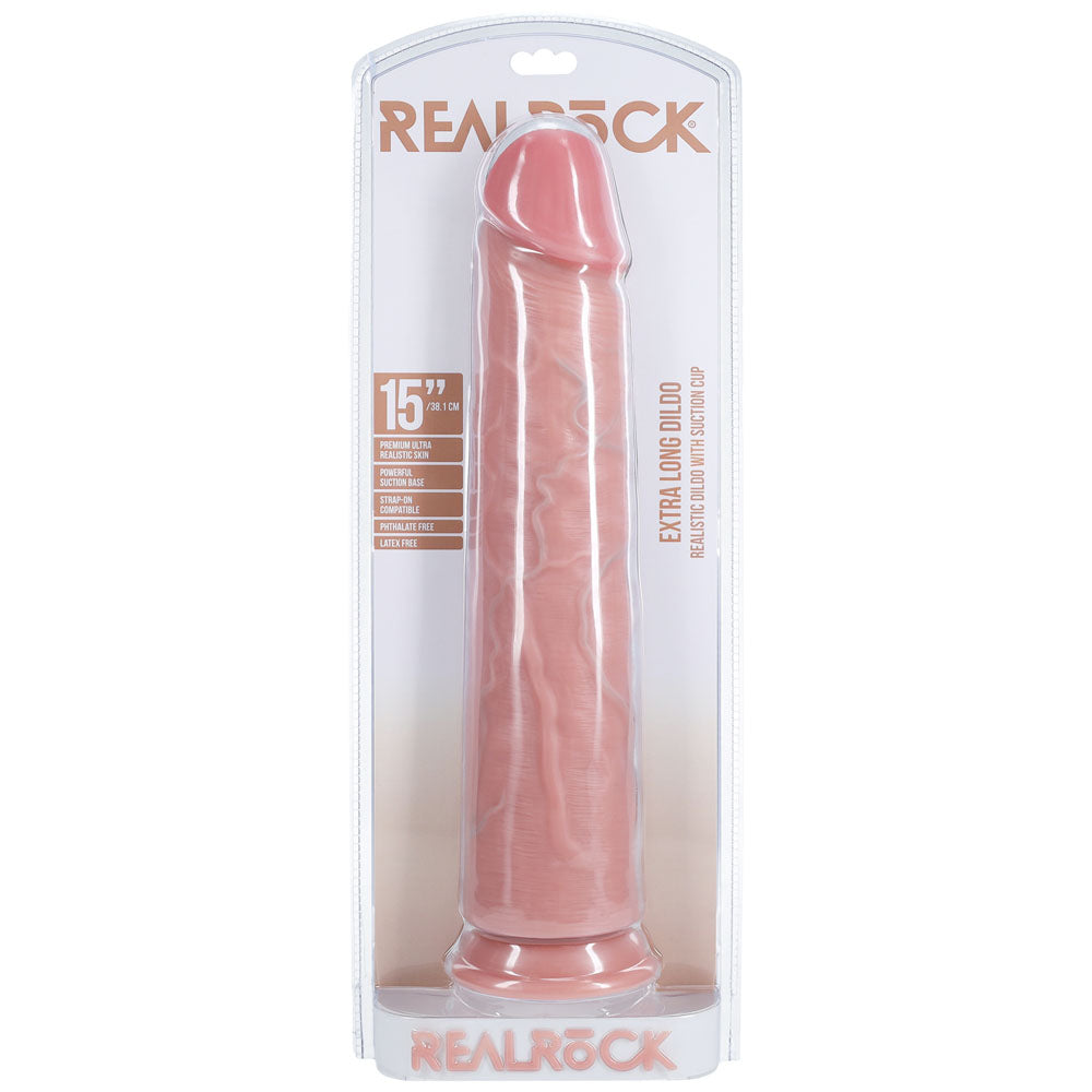 RealRock Extra Long Realistic Dildo with Suction Cup – 13, 14 or 15 Inch > Dildos > Oversized Toys