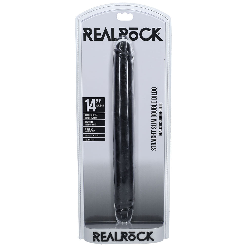 REALROCK 35cm Slim Double Dildo Black > Dildos > Double Dildos
