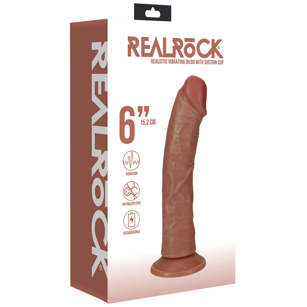REALROCK 15cm Vibrating Cock Tan 15.2cm Dong > Vibrators > Realistic Vibrators