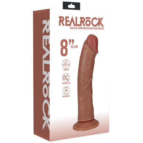 Realrock 20cm Vibrating Cock Tan Adult Sex Toy Dongs Realistic