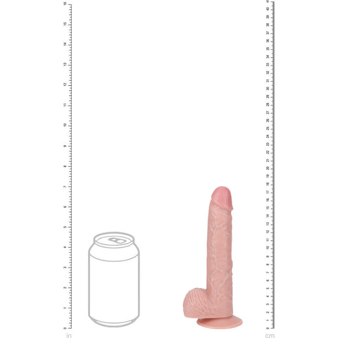 REALROCK 18cm Vibrating Cock + Balls 7 Inch USB Rechargeable Dong Dongs Realistic