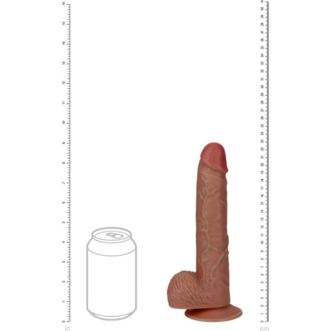 Realrock 23cm Vibrating Cock and Balls Tan Dongs Realistic