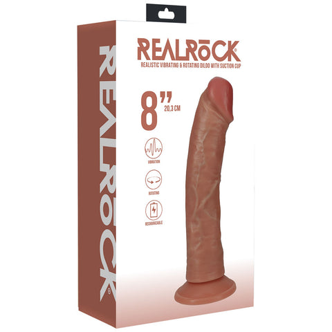 Realrock 20cm Vibrating and Rotating Cock Tan Dongs Realistic