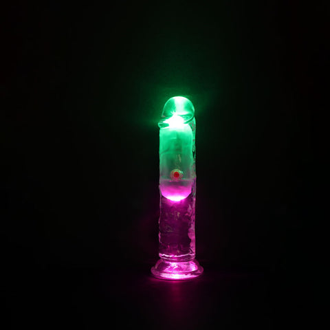 Realrock 6 Inch Clear Wireless Rechargeable LED Vibrating Dong DONGS