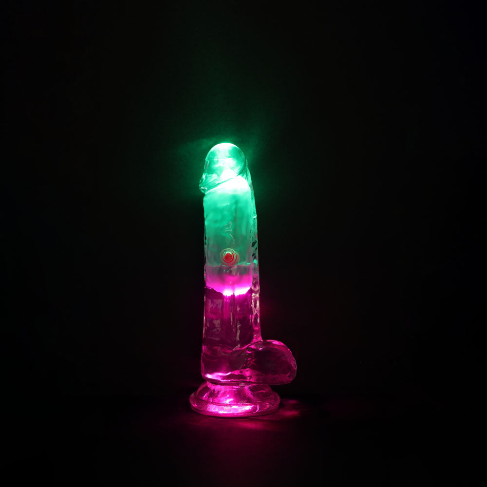 REALROCK 6 Inch Clear LED Vibrating Dong with Remote DONGS