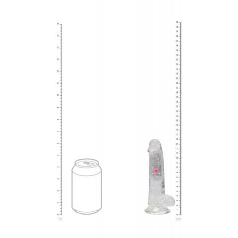 REALROCK 6 Inch Clear LED Vibrating Dong with Remote DONGS