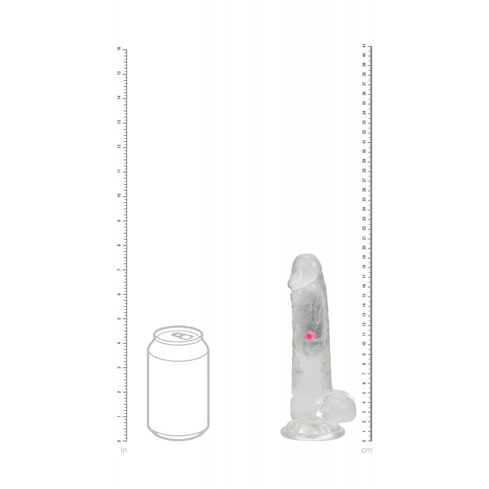 Realrock 7 Inch Clear LED Vibrating Dong with Remote Control DONGS