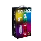 REALROCK 8 Inch No Balls Wireless LED Vibrating Dong Clear Vibrating Dong with Remote Coloured > Vibrators > Realistic Vibrators